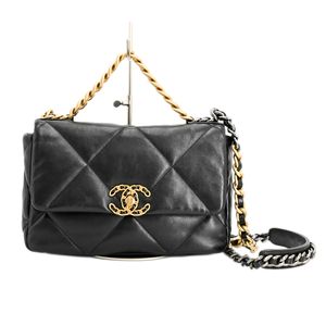 【中古】シャネルCHANEL ショルダーバッグ CHANEL19チェーンショルダーバッグ AS1160 ラムスキン ブラック