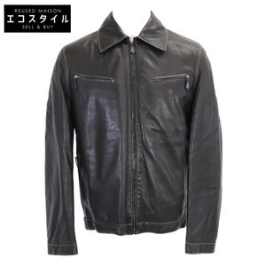 Hermes [สภาพดีเยี่ยม/ของแท้จากญี่ปุ่น] เสื้อแจ็คเก็ตหนังแกะ กระดุมเซリエ ซิปอัพ ไซส์ 48 [มือสอง]