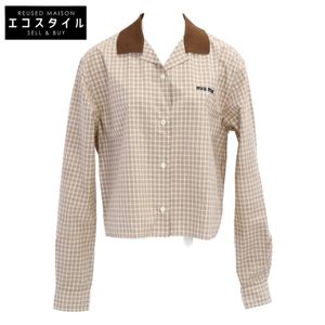 MIUMIU [국내 정품/24년 제조] MK1924 체크 긴팔 블라우스 38 [중고]