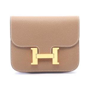 【สินค้ามือสอง】 เฮอร์มีส HERMES กระเป๋าสตางค์แบบพับสองทบและกระเป๋าสตางค์แบบมินิ Constance Slim สี Etoupe หนัง Constance Slim สี Etoupe สำหรับสตรี สภาพ A