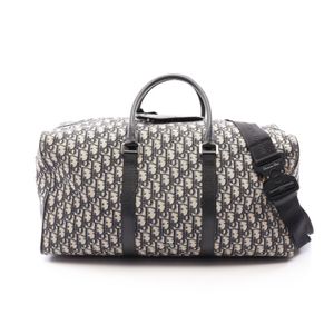 [Used] Dior Boston Bag Lango 50 Oblique 2WAY Navy/Ivory/Black Canvas Leather Oblique Lango 50 Men's Used A