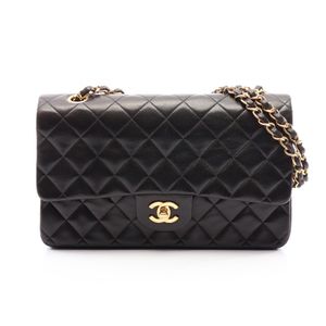 【中古】 シャネル CHANEL ショルダーバッグ マトラッセ Wフラップ A01112 ブラック ラムスキン（羊革） マトラッセ ダブルフラップ チェーンショルダー レディース