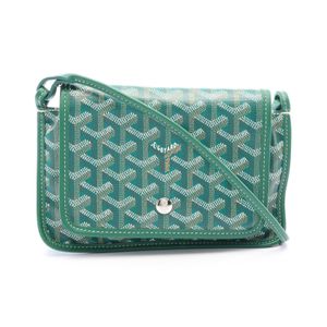 【中古】 ゴヤール GOYARD ショルダーバッグ プリュメ ポーチウォレット PLUMETPMLTY09CL09P グリーン PVCコーティングキャンバス レザー プリュメ ポーチウォレット