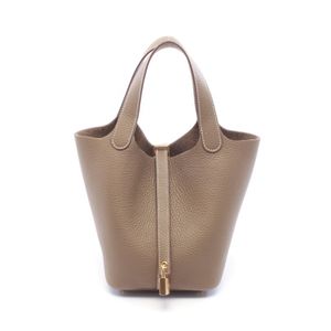 【中古】 エルメス HERMES ハンドバッグ ピコタンロックPM エトゥープ レザー ピコタンロックPM エトゥープ レディース 未使用
