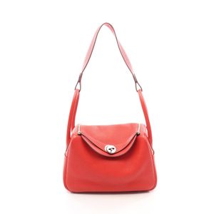 【中古】 エルメス HERMES ショルダーバッグ リンディ26 ルージュトマト レザー リンディ26 ルージュトマト レディース Used A