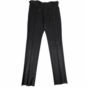 全新未使用□LOUIS VUITTON 22AW 羊毛真丝 Monogram 无腰带西裤 黑色 IT 44 意大利制 正品 男士