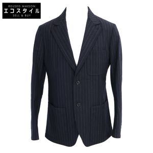 Hermes [สภาพดีเยี่ยม/ของแท้จากญี่ปุ่น] เสื้อแจ็คเก็ตสูท 2 กระดุม ลายทาง ไซส์ 48 [มือสอง]