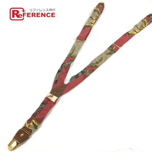 HERMES ヴィンテージ ロゴ 総柄 サスペンダー