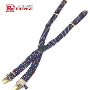 HERMES ヴィンテージ ロゴ 総柄 サスペンダー