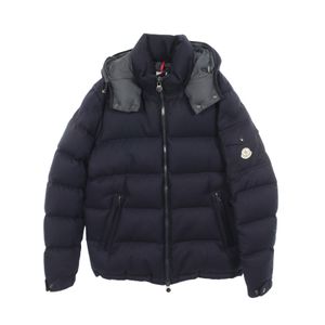 [Used] MONCLER Down Jacket, Navy Wool, Men's, Used A