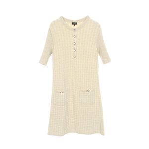 【二手】香奈兒 (Chanel) 白色人造絲斜紋軟呢洋裝 P56993K07456 女款
