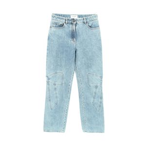 【二手】香奈兒 (Chanel) 牛仔褲，Coco 標誌紐帶RIBONP80580V73058 藍色棉質牛仔褲，女款
