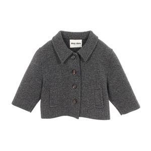 【二手】Miu Miu MMJ113 灰色羊毛針織外套 女款