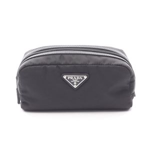 【中古】 プラダ PRADA ポーチ トライアングルロゴ TESSUTO+SAFFIAN 2NA0452DMHF0002 ナイロン サフィアーノレザー ポーチ ユニセックス 新品