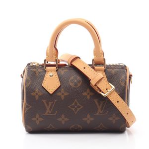 【二手】LOUIS VUITTONNano Speedy 兩用手提包 M81085 PVC塗層帆布皮革 Nano Speedy 女士二手 A