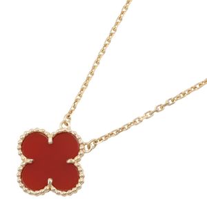 [중고] Van Cleef & Arpels 목걸이 빈티지 알함브라 목걸이 VCARD38500 목둘레 37.5/42cm K18(옐로우 골드) 빈티지 알함브라 커넬리언 목걸이