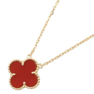 [중고] Van Cleef & Arpels 빈티지 알함브라 목걸이 VCARD38500 목둘레 37.5/42cm K18(옐로우 골드) 커넬리언 목걸이