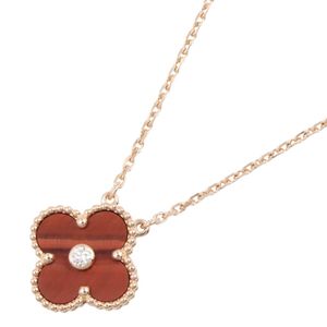 [중고] Van Cleef & Arpels 목걸이 빈티지 알함브라 불스아이 1PD 목걸이 목둘레 37/41.5cm K18PG(핑크 골드) 다이아몬드