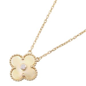 [중고] Van Cleef & Arpels 목걸이 빈티지 알함브라 1PD 목걸이 둘레 38/42.5cm K18(옐로우 골드) 다이아몬드 빈티지 알함브라 마더 오브 펄 1PD 목걸이