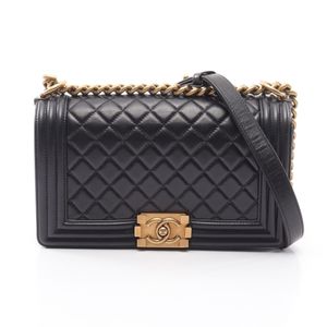 [Used] Chanel CHANEL Shoulder Bag Boy Chanel A67086 Navy Lambskin (Sheepskin) Boy Chanel Chain Shoulder Women's Used A