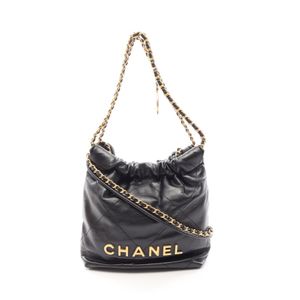 [Used] Chanel CHANEL Shoulder Bag CHANEL 22 Mini AS3980 Black Leather CHANEL22 Matelassé Mini Chain Shoulder Women's Used A