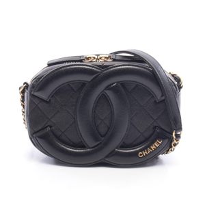 [Used] Chanel CHANEL Shoulder Bag Coco Mark Small Camera Bag AS1757 Black Lambskin (Sheepskin) Matelassé Big Coco Camera Bag Women's