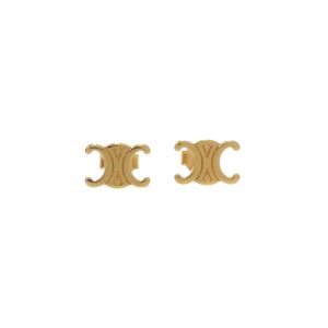 近全新 Celine Triomphe 金色Finish耳環 FTT0285 金屬金色耳環 0140 [二手] CELINE