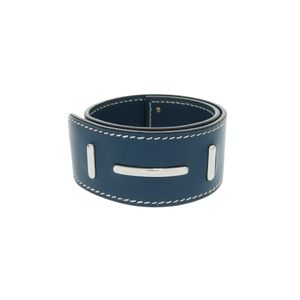 Excellent condition Hermes bangle bracelet, leather, blue, □H stamp (made in 2004), blue, 1255 [Pre-owned] HERMES