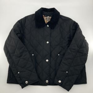 【二手】BURBERRY 絎縫燈芯絨尼龍夾克，XL 碼，黑色 x 沙米色