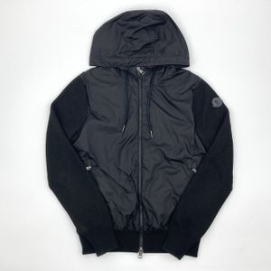 【二手】 MONCLER（Moncler）Marglione Tricot Cardigan Hybrid Zip-Up Hoodie Acrylic / Wool / Nylon C20919404300 97551 Blouson Black