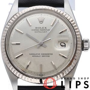 Rolex Datejust Men's Watch, Antique, Datejust Mens 1601(3), 18K White Gold/Stainless Steel/Leather Leather, Silver, Polished, 1965, Excellent Condition [Used]