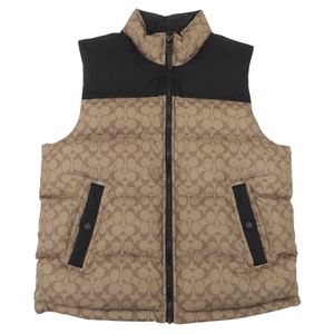 成色極佳 ▲ COACH CG625 尼龍經典立領顏色背心ブラウン/黑色 XL 男士正品