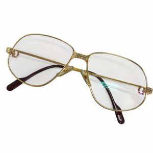 良品 Cartier カルティエ ヴィンテージ マイヨン パンテール メガネ 眼鏡 アイウェア ゴールド シルバー ボルドー 56□14-135 度入り フランス製 メンズ