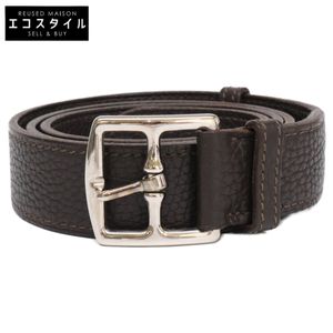 Hermes 에르메스 □I각 에트리비에르 가죽 벨트 95【중고】