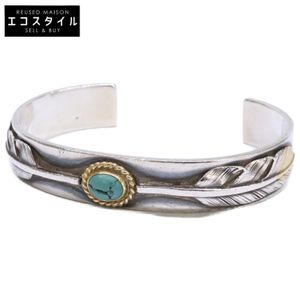 타로 와시미(Taro Washimi) M plain bangle 12mm 6x8 K18 cup turquoise 6x8 S feather K18 top 01 S feather K18 top 02 페더 터키석 【중고】